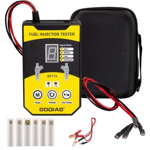 GODIAG GT113 Probador Universal de Inyectores de Combustible y Kit de Limpieza con 6 Tamaños de Adaptadores y 8 Modos de Pulso para Automóviles y Motocicletas - Product Image 1