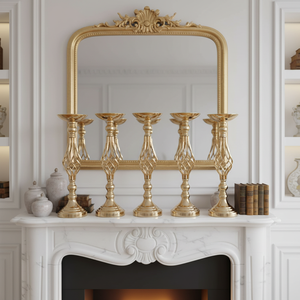 VINCIGANT Set di 6 Vasi <span class=keywords><strong>Moderni</strong></span> in Metallo Dorato e Argentato di Alta Qualità per Centrotavola Matrimoniali e Portacandele Profumate 50cm - Product Image 6