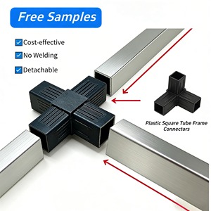 Connecteurs d'angle carrés en plastique pour tubes carrés, raccords à <span class=keywords><strong>90</strong></span> degrés, connecteurs de tuyaux à 2 voies pour tubes de 25*25 mm - Product Image 2