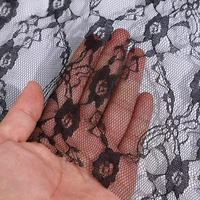 Tissu en maille de dentelle 100 % polyester noir respirant 20D ultra-fin 25 g/m² pour entoilage ou emballage floral, tissu en tulle doux comme de la soie