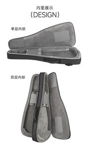 JINCHUANカスタム厚手防水オックスフォードファブリックダブルストラップホールド2エレキギターダブルエレキギターバッグギグギターバッグ - Product Image 4