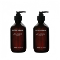 Botellas de PET Vacías de 300ml y 500ml, Color Ámbar Marrón, para Champú, Loción Corporal, Dispensador de Jabón Líquido, Botella de Plástico con Bomba