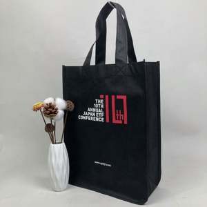 ถุงผ้านอนวูฟเวนพับได้สีดำถุงช้อปปิ้งของกวางโจว - Product Image 3