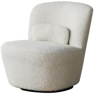 现代简约阳台羊羔毛沙发白色休闲椅