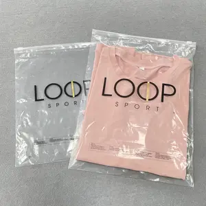 Custom Logo Clear Clothing Bags For Packaging T-shirt Plastic Zipper Bag Transparent Zip lock Bag Clothes Package