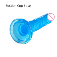 Dildo realista manual con ventosa para mujer, mini pene de cristal pequeño, juguete de masturbación para mujer adulta