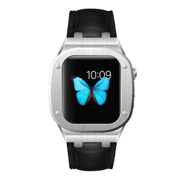 case for apple Watch  44mm Stainless Steel Material Gold Color Steel case for apple Watch