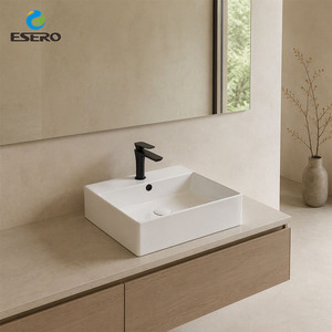 1280 ° Lavabo de salle de bain en céramique OEM disponible, résistant aux fissures, facile à nettoyer - Product Image 4