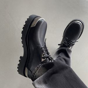 Chaussures en cuir véritable décontractées pour hommes, style britannique, derby d'hiver avec semelle épaisse, respirantes, confortables pour un usage quotidien et professionnel - Product Image 3
