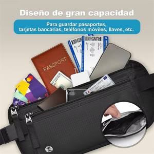 Sac de taille de <span class=keywords><strong>voyage</strong></span> personnalisé <span class=keywords><strong>ceinture</strong></span> d'argent <span class=keywords><strong>porte</strong></span>-passeport mince pochette invisible de <span class=keywords><strong>voyage</strong></span> bloquant la RFID protéger les cartes de crédit en espèces - Product Image 6