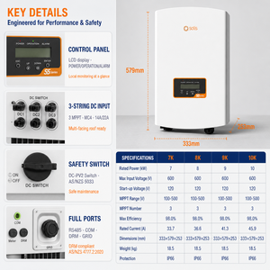 <span class=keywords><strong>Inverter</strong></span> Solare Senza Trasformatore 7kW Monofase IP66 On-<span class=keywords><strong>Grid</strong></span> per Sistema Solare da Tetto <span class=keywords><strong>Inverter</strong></span> di Potenza Connesso alla Rete - Product Image 5