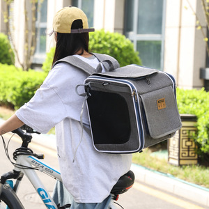 Tas Gendong Hewan Peliharaan Lipat Portabel Gaya Nordik Bahan Oxford untuk Mobil & Sepeda Penggunaan Luar Ruangan Kucing & Anjing - Product Image 4