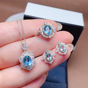 Chất lượng cao 925 sterling <span class=keywords><strong>Silver</strong></span> Garnet đá quý tự nhiên mạ vàng trang sức thời trang Set cho phụ nữ Đảng engagement - Product Image 1