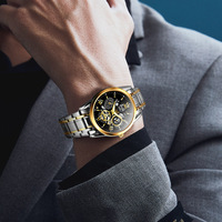 Echte Herren-Quarzuhr mit Metallarmband, 30M Wasserdicht, 39mm Analog-Zifferblatt, 9mm Gehäusedicke, Datumsanzeige, Leuchtzeiger, Business-Stil