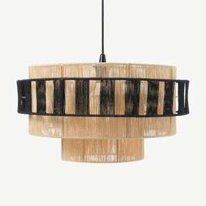 โคมไฟจี้สไตล์ญี่ปุ่นทรงกลม E27 เชือกป่านทอสำหรับห้องนั่งเล่นห้องนอนตกแต่งสไตล์นอร์ดิก - Product Image 2