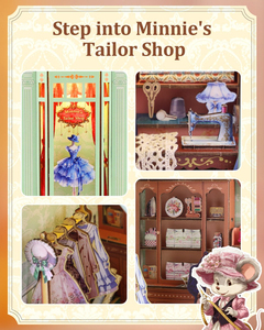 DIY Miniature Mouse Tailor Shop Book Nook, <b>LED</b> <b>Lighted</b> 3D Wooden Puzzle Bookend for Home Ornament - Product Image 2