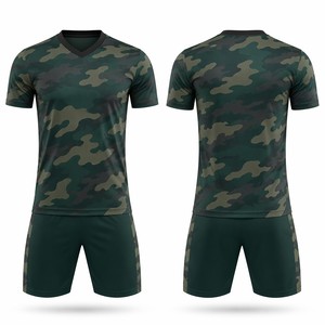 Premium 2026 Emerald Forest Camo Patroon Voetbalshirt Set Custom Sublimatie Voetbaluniform Heren Team Trainingskleding OEM - Product Image 1