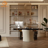 Bureau de direction de luxe en marbre brun, design italien moderne et élégant, nouvelle collection Daylight.