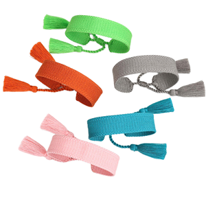 <strong>Custom</strong> Logo Trendy Fashion Friendship Woven Plastic Bracelet Personalized <strong>Women's</strong> Handmade Tassel Adjustable <strong>Wristband</strong> Bracelet - Product Image 1