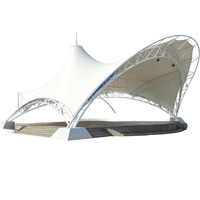 Techo Arqueado para Gradas Deportivas de 1050g PVDF, Estructura de Acero Prefabricada, Membrana Tensada, Toldo Ecológico para Protección Solar, para Escuelas y Parques