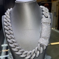 Cadena Cubana Personalizada Yu Ying, Cadena Gruesa de Hip Hop de 30 mm con Incrustaciones de Moissanita, Cadena Elevada con Diamantes VVS S925