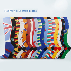 Flag Print Compression Knee High <strong>Socks</strong> 15 Designs <strong>UK</strong> Italy Brazil France Germany Spain Patriotic Sports Fan <strong>Socks</strong> - Product Image 1