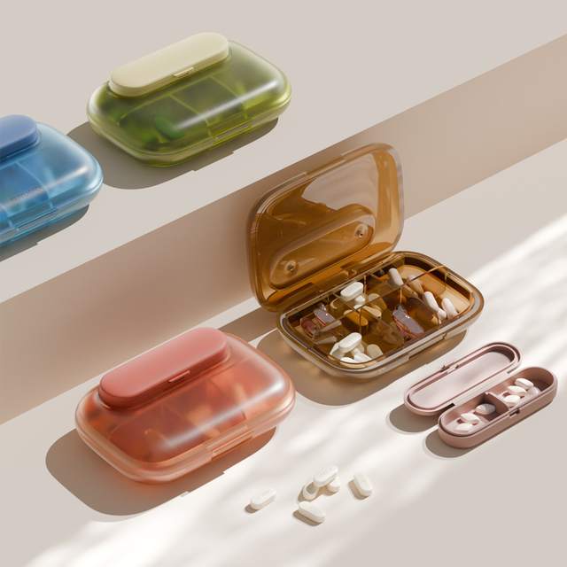 Portable 7 Days Magnetic Plastic Travel Medicine Box Magnetic Vitamin Pill Container Weekly Pill Planner Storage Boxes Bins