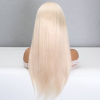 Ashay-perruque Blonde à nœuds simples, cheveux humains européens, 5 pouces HD, perruques en dentelle, 18 pouces, perruque queue de cheval