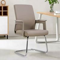 Chaise de bureau de haute qualité, moderne, cantilever, en cuir, pour conférences et réunions, chaise de visiteur de direction avec accoudoirs