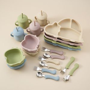 Juego de Alimentación para Bebés de Silicona de Grado Alimenticio, Libre de BPA, Plato de Succión Antideslizante y Vaso para Beber - Product Image 2