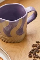 Tasse à café en céramique faite à la main, motif tourbillon rayé, passe au lave-vaisselle et au micro-ondes, finition émaillée colorée, vente en gros, logo personnalisé