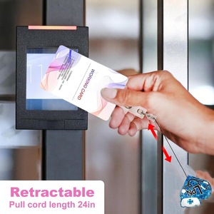 Acrylic glitter hospital-style easy-open buckle with back clip, round retractable anti-loss badge <b>holder</b>, <b>ID</b> card <b>holder</b>, - Product Image 3
