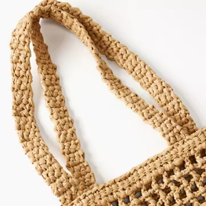 Mới thiết kế độc đáo tùy chỉnh bãi biển túi rơm vải Tote Túi làm bằng tay người phụ nữ mùa hè Tote bãi biển túi - Product Image 5