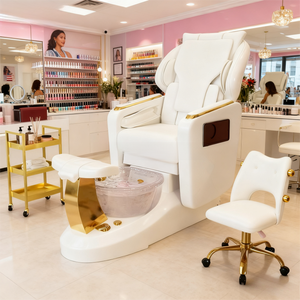Sillón de Pedicura Profesional para Salón de Belleza, Color Personalizado, con Hidromasaje, Masaje Eléctrico y Asiento Reclinable - Lujo para Salón de Uñas - Product Image 5