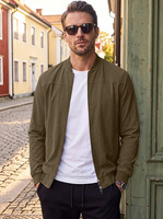 Nouvelle veste de baseball homme style américain 2026, couleur unie, avec fermeture éclair et poches latérales, séchage rapide, pour l'automne