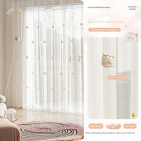 Rideau occultant épais en chenille rose nuageux et moelleux, motif dessin animé, pour chambre d'enfants garçons et filles, hiver