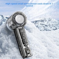 Ventilateur portable mini USB rechargeable avec pack de glace transparent, nouveau modèle, toucher frais, vent puissant, moteur électrique sans balais, 4000-6000mAh