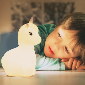 Veilleuses LED RVB en silicone, mini <span class=keywords><strong>licorne</strong></span>, rechargeables, pour chambre d'enfant, avec capteur tactile USB - Product Image 1