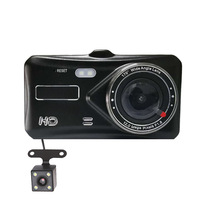 Caméra embarquée avant et arrière 1080P 4 pouces Full HD tactile double objectif caméra de recul de voiture caméra embarquée dashcam boîte noire de voiture