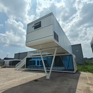Casa de contenedores de acero verde de doble capa, habitación futurista de vaina de manzana prefabricada de menor energía para hoteles y espacios de convivencia - Product Image 4