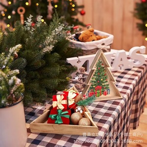 Solid Wood Christmas Tree Storage <b>Box</b> Tree Shape For Holiday Decor <b>Gift</b> Snack Storage - Product Image 2