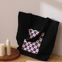 Bolsa de lona exquisita y de moda con logotipo de patrón personalizado de estilo académico para ir de compras