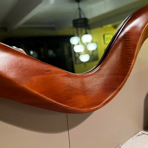 Specchio da Parete con Cornice in Legno Naturale Personalizzato, Forma Ondulata a Nuvola, Decorazione per Casa e <span class=keywords><strong>Ingresso</strong></span>, Specchio da Parete di Forma Irregolare - Product Image 6