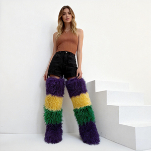 Botas de Nieve de Invierno 2026 Carnival, Extra Grandes, con Peluche, por Encima de la Rodilla, Estilo Punk, Peluche Suave, Lana Artificial, 72 cm - Product Image 3