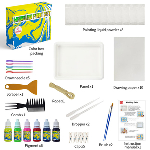 Stazione Creativa per Hydro-Dipping, Set Vibrante per Marmorizzazione su <span class=keywords><strong>Carta</strong></span> Suminagashi, Materiale Educativo per Arte Ebru, Unità di Risorse per Attività - Product Image 3