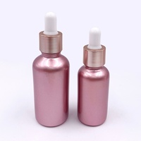Vente en gros de flacons compte-gouttes en verre à l'épreuve des enfants, sérigraphiés, estampés à chaud, couleurs personnalisables, finition UV mate rose, 1/2 oz, 1 oz, 2 oz, 4 oz
