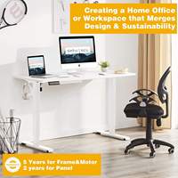 Bureau debout électrique moderne à hauteur réglable avec structure en acier inoxydable, design convertible et extensible pour le bureau à domicile