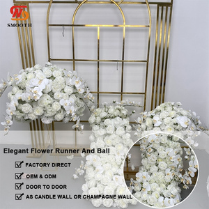 ผ้าปูโต๊ะดอกไม้ประดิษฐ์สีขาวตกแต่งงานแต่งงานแบบเรียบประดับดอกไม้ชิ้นกลางโต๊ะดอกกุหลาบ - Product Image 3