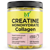 Complément Alimentaire OEM Créatine Monohydrate Collagène 120 Gummies, Favorise la Croissance Musculaire, Aide à Maintenir des Cheveux et des Ongles Sains