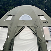 Grande tente dôme gonflable pour le glamping, abri de camping sphérique imperméable avec fenêtre
